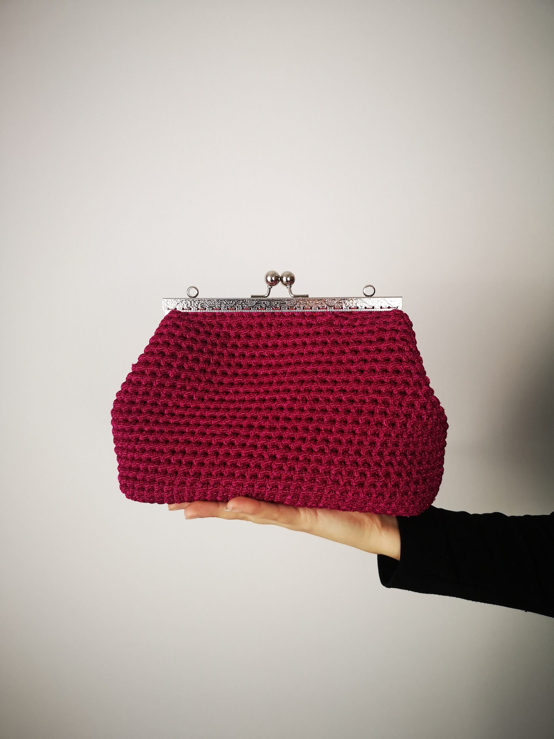 bolso de crochet fucsia